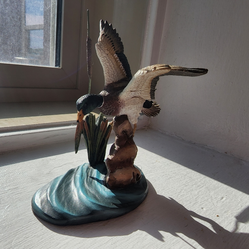 Beautiful hand painted duck figurine